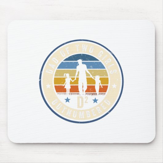 Vater von zwei Mädchen mit der Auszählung D2 Squar Mousepad (Vorne)