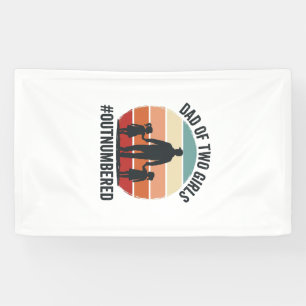 Vater von zwei Mädchen unterlegen Vintage-Familien Banner