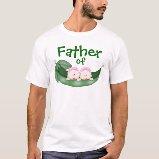 Vater von Zwillingsmädchen T-Shirt (Vorderseite)
