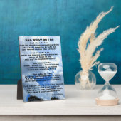 VATER WAS MACHE ICH "Gedicht Plaque"? Fotoplatte (Seite)