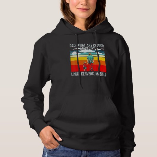 Vater Was sind Wolken aus Linux Programmierer Retr Hoodie (Vorderseite)
