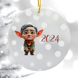 Vater Weihnachten Elf Keramik Ornament