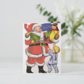 Vater-Weihnachten, viktorianische Weihnachtskarte Feiertagspostkarte (Stehend Vorderseite)