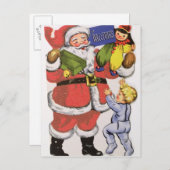 Vater-Weihnachten, viktorianische Weihnachtskarte Feiertagspostkarte (Vorne/Hinten)