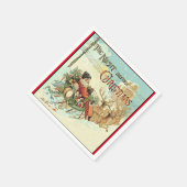 Vater Weihnachten Vintager Weihnachtsmann Serviette (Ecke)