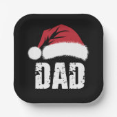 Vater Weihnachtsfamilie Matching Pajamas Papa Pappteller (Vorderseite)