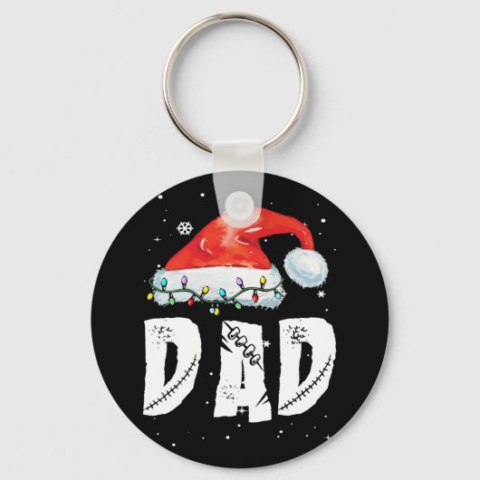 Vater Weihnachtsfamilie Matching Pajamas Papa Schlüsselanhänger (Vorderseite)