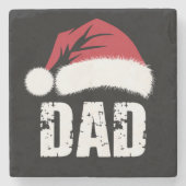 Vater Weihnachtsfamilie Matching Pajamas Papa Steinuntersetzer (Vorderseite)