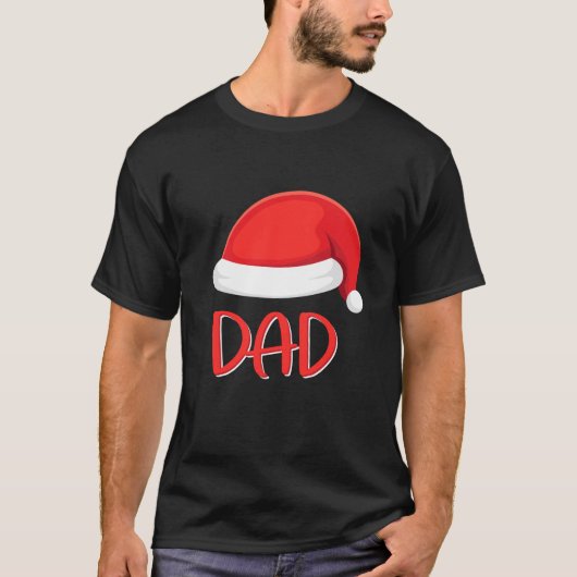 Vater Weihnachtsmannmütze Matching Vater T-Shirt (Vorderseite)