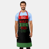 Vater - Weltbester Pizza-Koch - Rot-Grün Schürze (Getragen)