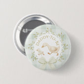 Vater werdender Silly Goose Sage Green Babyparty-A Button (Vorne & Hinten)