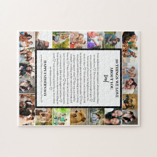 Vater Wertschätzung | Vatertag 22 FotoCollage Puzzle (Horizontal)