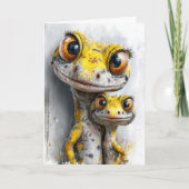 Vater-Whimsical-Geckos-Tag Feiertagskarte (Vorderseite)