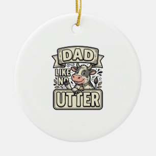 Vater wie keine andere lustige Kuh Vintage Vektor  Keramik Ornament