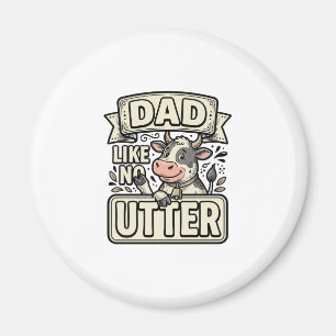 Vater wie keine andere lustige Kuh Vintage Vektor  Magnet