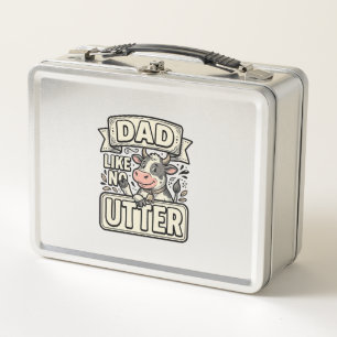 Vater wie keine andere lustige Kuh Vintage Vektor  Metall Brotdose
