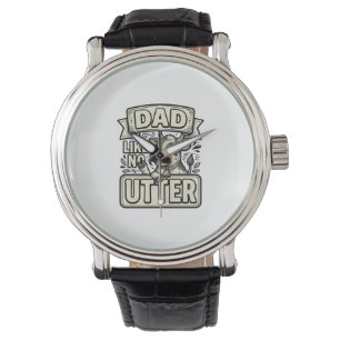 Vater wie keine andere lustige Kuh vintage Vektorg Armbanduhr