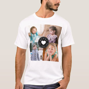 Vater Wir Liebe Herzkinder 4 FotoCollage T-Shirt
