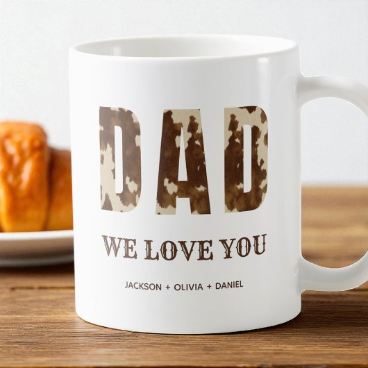 Vater Wir Liebe Sie braune Typografie Western Land Kaffeetasse