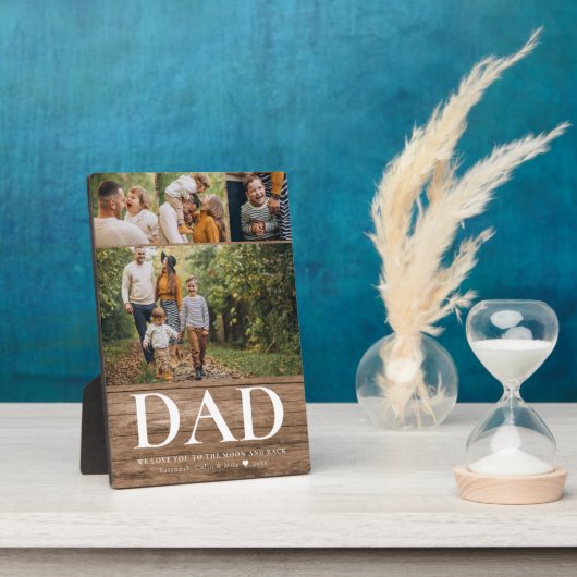 VATER Wir Liebe Sie Foto Collage Rustikale Moderne Fotoplatte (Seite)