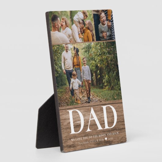 VATER Wir Liebe Sie Foto Collage Rustikale Moderne Fotoplatte (Seite)