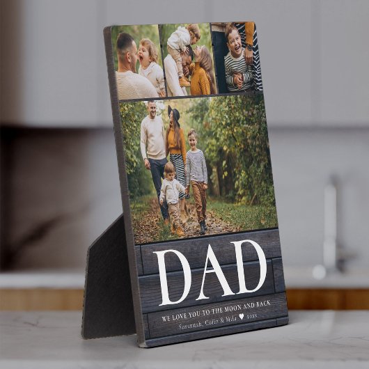 VATER Wir Liebe Sie Foto Collage Rustikale Moderne Fotoplatte