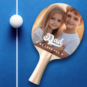 Vater wir Liebe Sie Foto Herzen Text Väter Tag Tischtennis Schläger