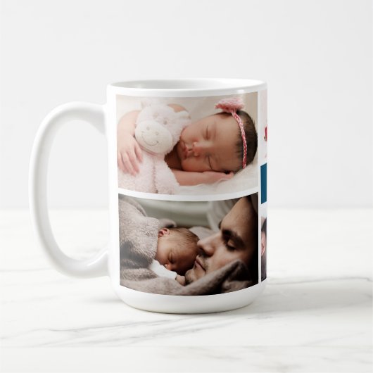 Vater Wir Liebe Sie FotoCollage Kaffeetasse (Links)