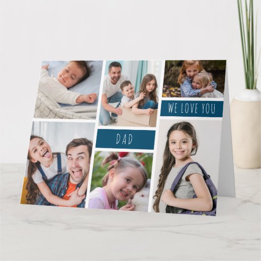 Vater Wir Liebe Sie FotoCollage Karte (Vorderseite)