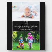 Vater Wir Liebe Sie Gedicht Schwarz-Weiß-Foto Fotoplatte (Vorderseite)