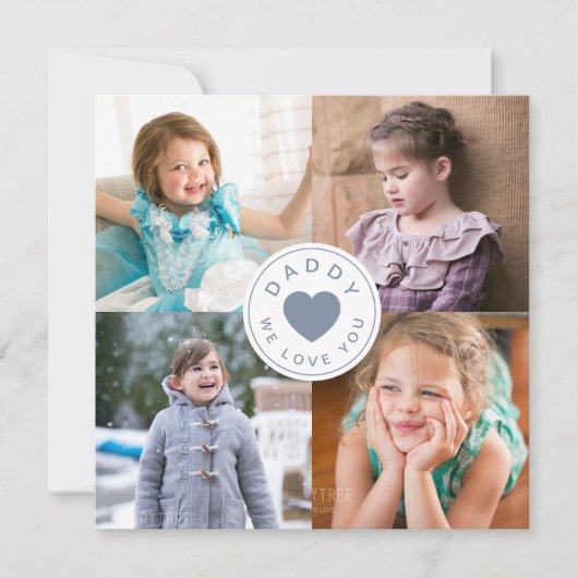 Vater Wir Liebe Sie Herzfoto Collage (Vorderseite)