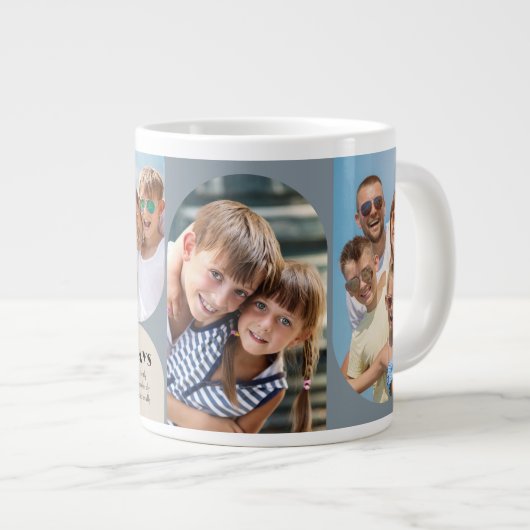 Vater Wir Liebe Sie immer 6 Foto Collage Jumbo Jumbo-Tasse (Vorderseite Rechts)