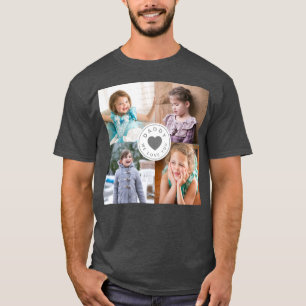 Vater Wir Liebe Sie Kinder 4 FotoCollage T-Shirt