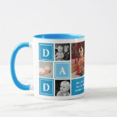 Vater Wir Liebe Sie Light Blue Custom Foto Collage Tasse (Links)