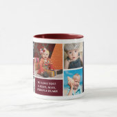 Vater Wir Liebe Sie Maroon Custom Foto Collage Tasse (Zentrum)