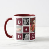 Vater Wir Liebe Sie Maroon Custom Foto Collage Tasse (Links)