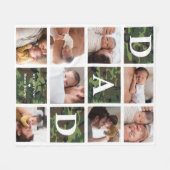 Vater Wir Liebe Sie | Moderne 8 Foto Grüne Camoufl Fleecedecke (Vorderseite (Horizontal))