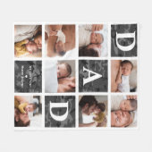 Vater Wir Liebe Sie | Moderne 8 Foto Schwarze Camo Fleecedecke (Vorderseite (Horizontal))