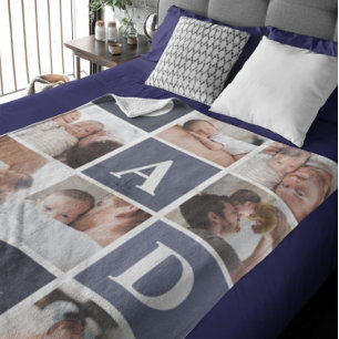 Vater Wir Liebe Sie Modernes 8 Foto Farbblock Fl Fleecedecke