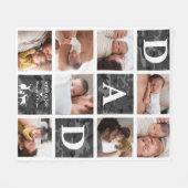 Vater Wir Liebe Sie | Modernes 8 Foto Schwarzer Ca Fleecedecke (Vorderseite (Horizontal))