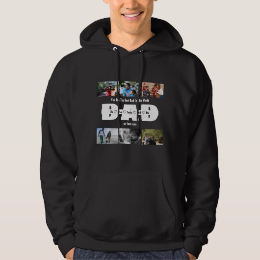 Vater, wir Liebe Sie - Vatertag 6 FotoCollage Hoodie (Vorderseite)