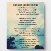 VATER WIRST DU JEMALS Gedicht KENNEN Fotoplatte (Vorderseite)