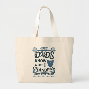 Vater wissen viel, Grandpas wissen alles Jumbo Stoffbeutel