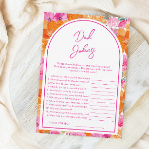 Vater-Witze Rosa & Florale Babyparty-Spiel Einladung
