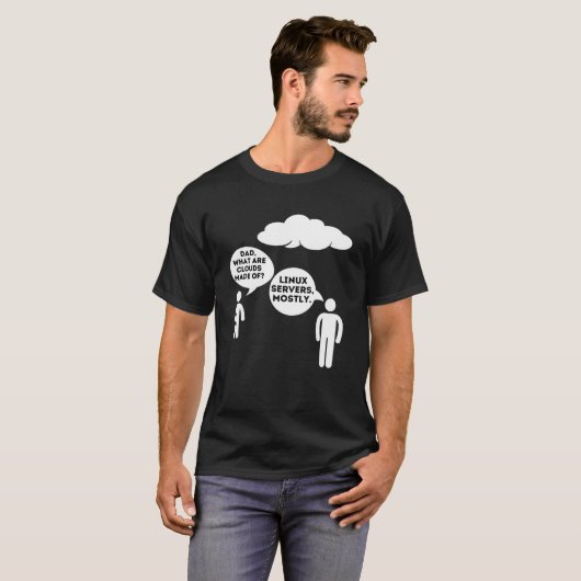 Vater Woraus bestehen Wolken? - Funny Programmer & T-Shirt (Vorne ganz)