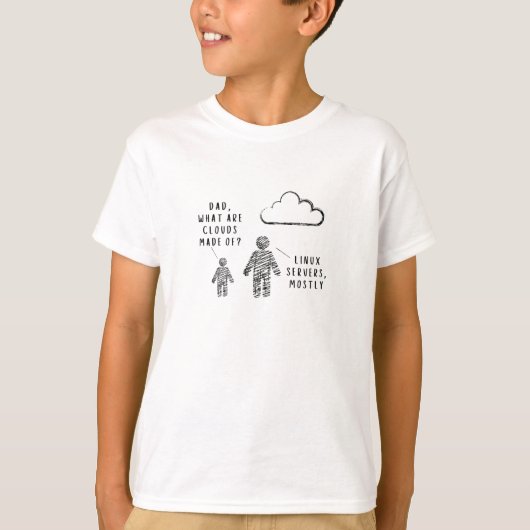 Vater, woraus bestehen Wolken?Programmierer T-Shirt (Vorderseite)