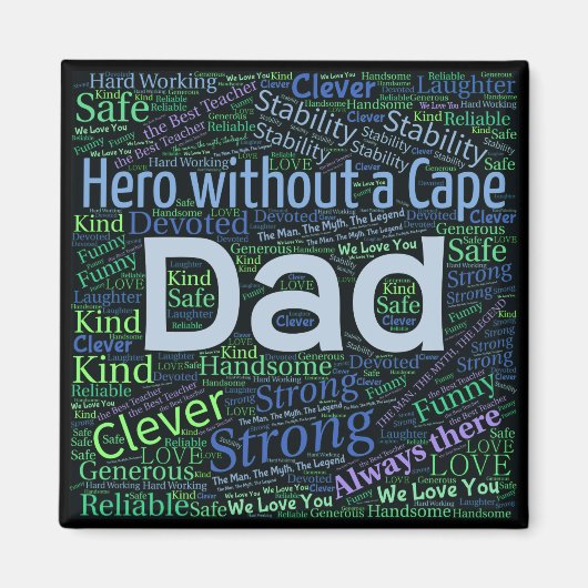 Vater Word Art Magnet (Vorne)