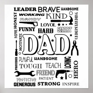 Vater Word Art, Vater Geschenk, Funny Quotes Vater Poster
