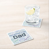 Vater Word Cloud Design Paper-Untersetzer Rechteckiger Pappuntersetzer (Vor Ort)