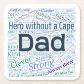 Vater Word Cloud Design Paper-Untersetzer Rechteckiger Pappuntersetzer (Vorderseite)